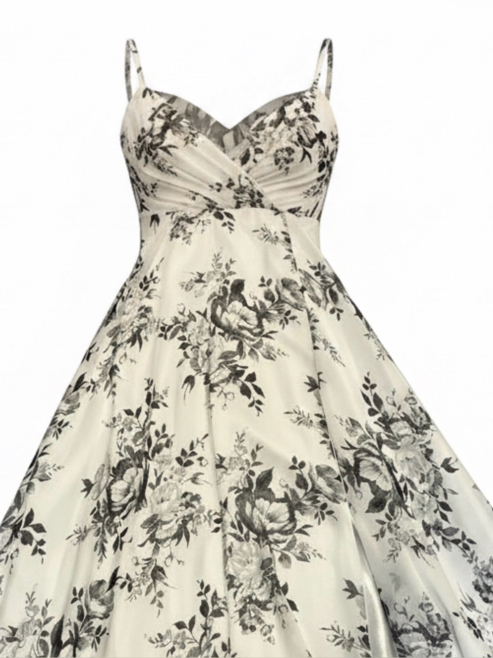 Amelia Couture Elegant Floral Maxi Dress Black & White Size 6 Feminine Fun Flirt